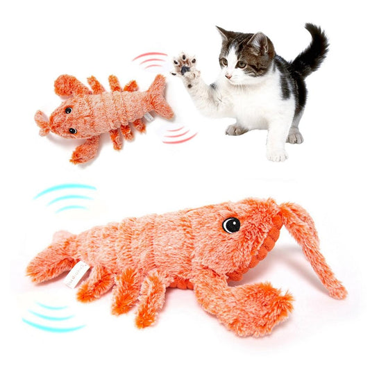 Electric Jumping Shrimp Lobster Plush Pets Toy